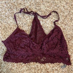 Burgundy Aerie bralette; S